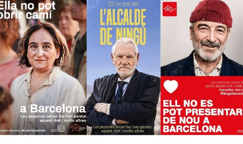 Esta rompedora campaña deja «sin hogar» a los candidatos de Barcelona a través de la IA
